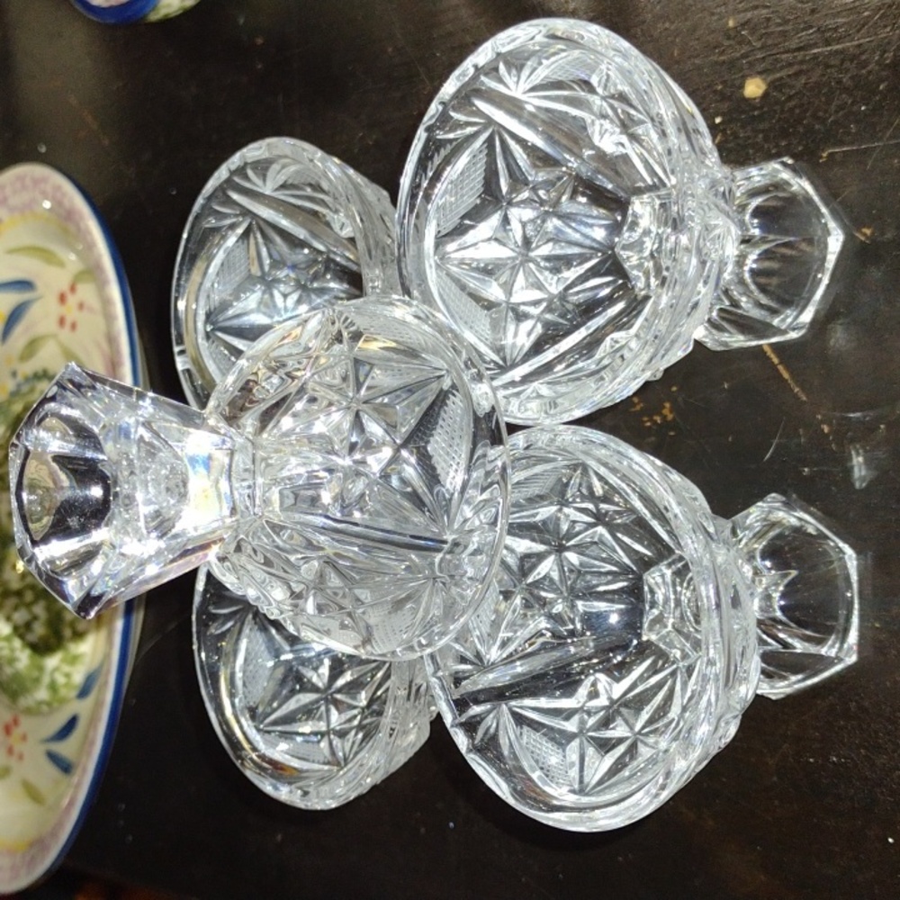 Stunning set of 5 Shot Glasses 1920's cordial or egg glass bohemian